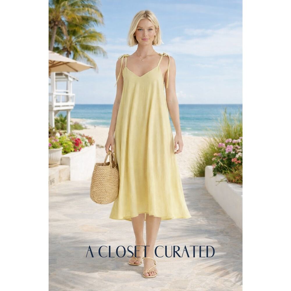Veda Cotton Midi Dress Small Tan NWT